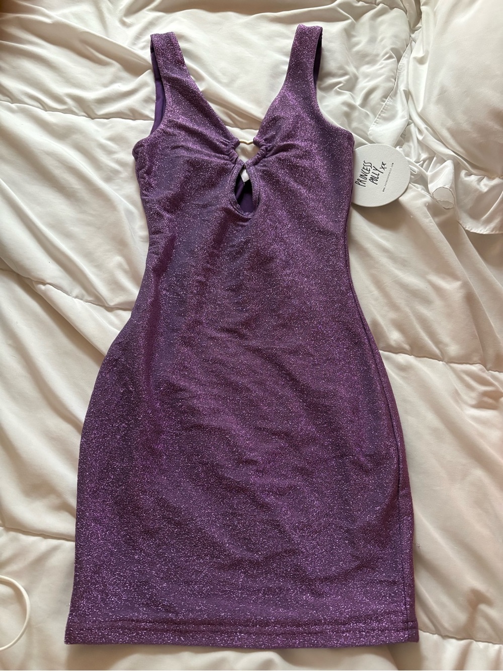 Princess Polly Glitter Purple Cutout Bodycon Mini Dress